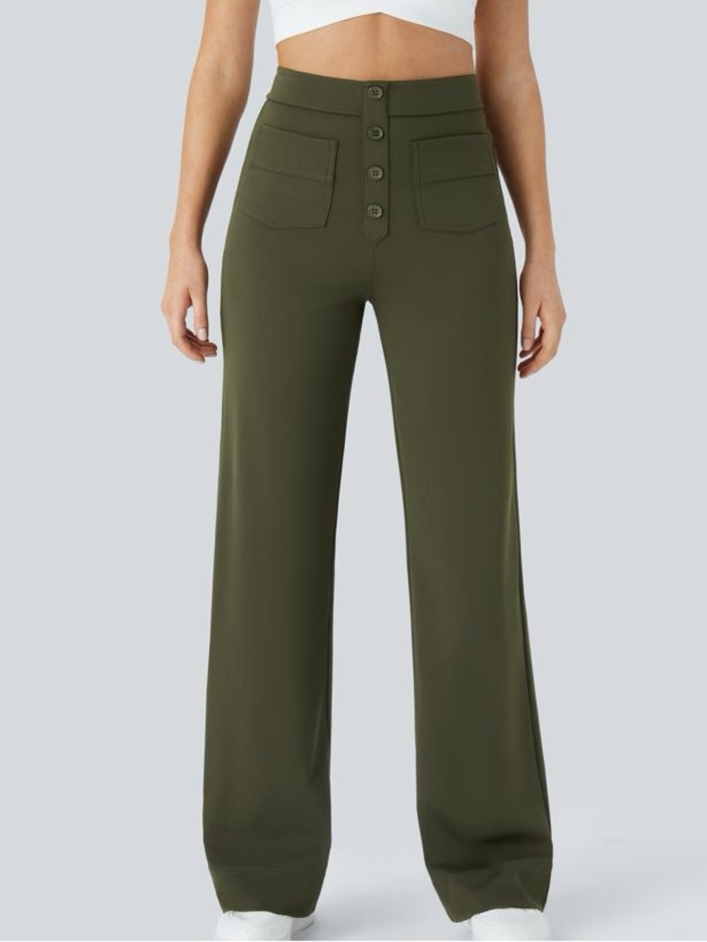 Halara Halo Tek Air DayStretch High Waisted Pockets Straight Leg Casual Pants